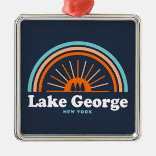 Lake George, New York Rainbow Metalen Ornament