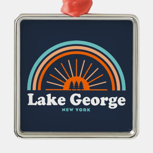 Lake George, New York Rainbow Metalen Ornament (Voorkant)