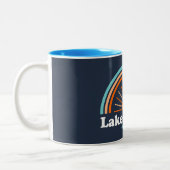 Lake George, New York Rainbow Tweekleurige Koffiemok (Links)