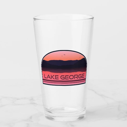 Lake George New York Red Sunrise Glas (Voorkant)