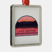Lake George New York Red Sunrise Metalen Ornament (Rechts)