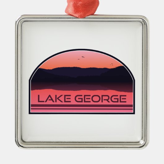 Lake George New York Red Sunrise Metalen Ornament (Voorkant)