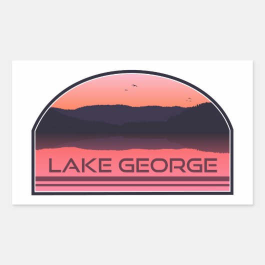Lake George New York Red Sunrise Rechthoekige Sticker (Voorkant)