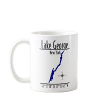 Lake George New York Tweezijdige Oeverkaart Mok