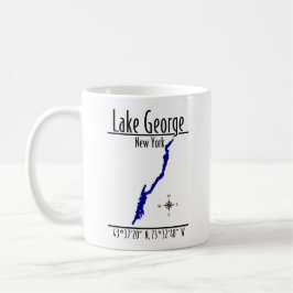Lake George New York Tweezijdige Oeverkaart Mok