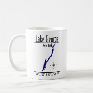 Lake George New York Tweezijdige Oeverkaart Mok