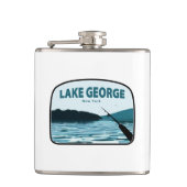 Lake George New York Vissen Rod Heupfles (Voorkant)