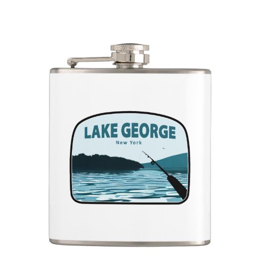 Lake George New York Vissen Rod Heupfles (Voorkant)