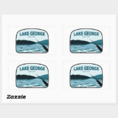 Lake George New York Vissen Rod Rechthoekige Sticker (Vel)
