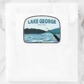 Lake George New York Vissen Rod Rechthoekige Sticker (Tas)