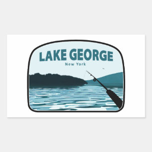 Lake George New York Vissen Rod Rechthoekige Sticker