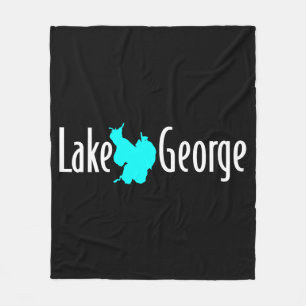 Lake George NY Meer Silhouet Fleece Deken