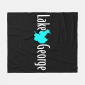 Lake George NY Meer Silhouet Fleece Deken (Voorkant (Horizontaal))