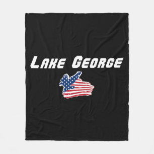 Lake George NY Patriottische Adelaar Fleece Dekbed Deken