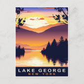 Lake George, NY, Romantische zonsondergang, Reizen Briefkaart (Voorkant)