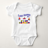 Lake George NY Signal Flags Romper (Voorkant)