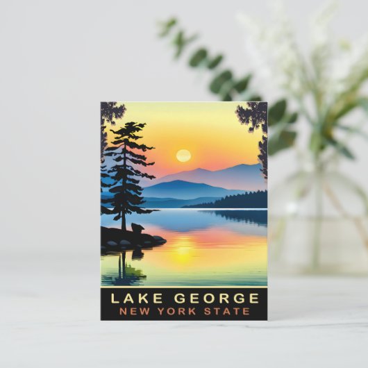 Lake George, staat New York, reizen Briefkaart (Staand voorkant)