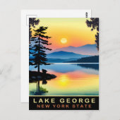 Lake George, staat New York, reizen Briefkaart (Voorkant / Achterkant)