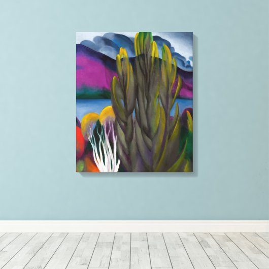 Lake George White Birch Georgië O'keeffe | Canvas Afdruk (Insitu (Houten vloer))