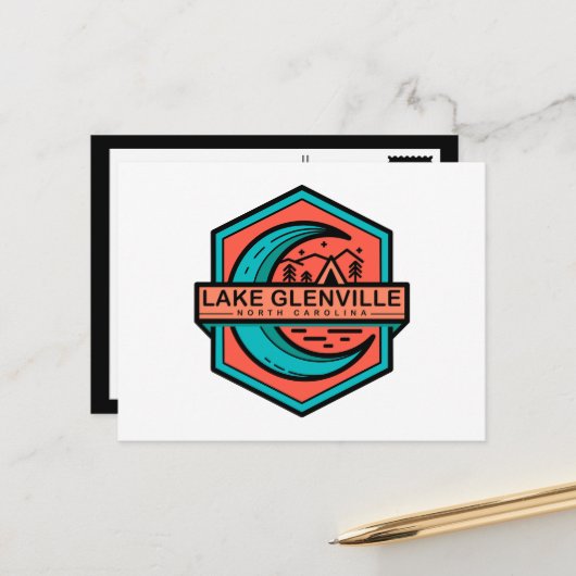 LAKE GLENVILLE maan hexa Briefkaart (Voorkant / Achterkant in situ)