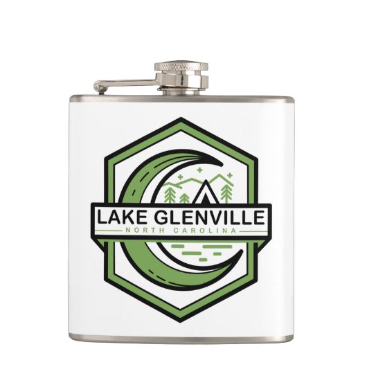 LAKE GLENVILLE maan hexa Heupfles (Voorkant)