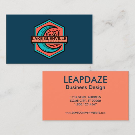 LAKE GLENVILLE NC maan hexa Visitekaartje (Voorkant / Achterkant)