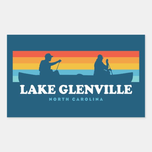 Lake Glenville North Carolina Canoe Rechthoekige Sticker (Voorkant)