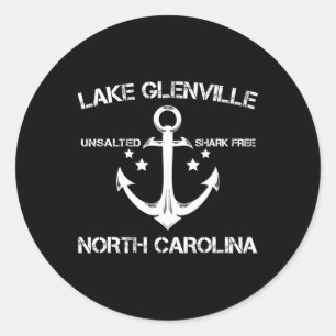 Lake Glenville North Carolina Grappig Vissen Kampe Ronde Sticker