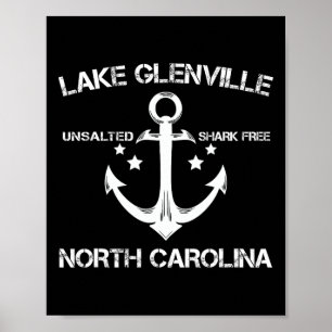 Lake Glenville North Carolina Grappige Vissen Kamp Poster