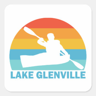 Lake Glenville North Carolina Kayak Vierkante Sticker