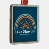 Lake Glenville North Carolina Rainbow Metalen Ornament (Rechts)