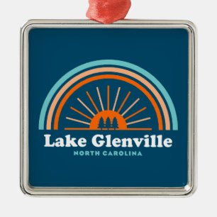 Lake Glenville North Carolina Rainbow Metalen Ornament