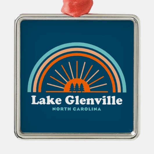 Lake Glenville North Carolina Rainbow Metalen Ornament (Voorkant)