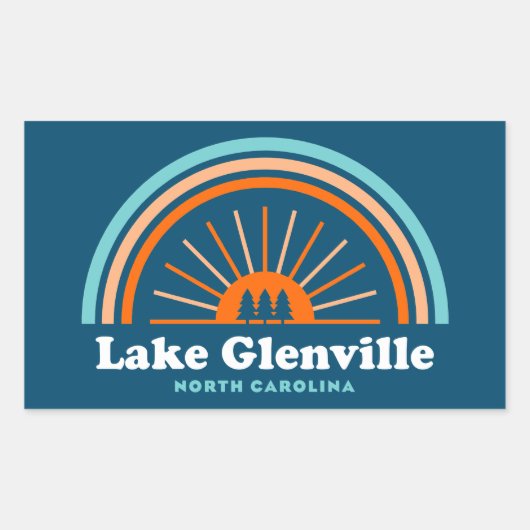 Lake Glenville North Carolina Rainbow Rechthoekige Sticker (Voorkant)