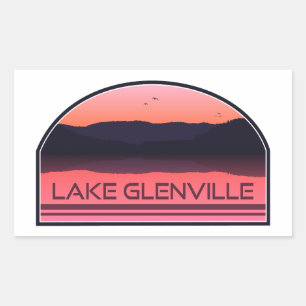 Lake Glenville North Carolina Rode Zonsopgang Rechthoekige Sticker
