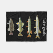 Lake Goals Fishing Musky Pike Walleye Small Mouth  Fleece Deken (Voorkant (Horizontaal))