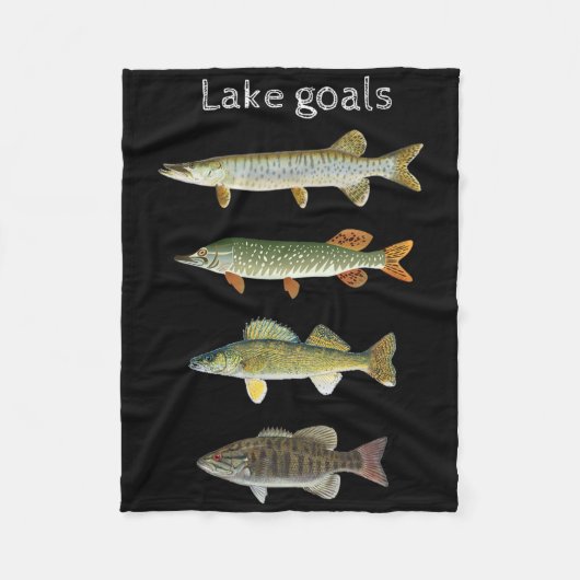 Lake Goals Fishing Musky Pike Walleye Small Mouth  Fleece Deken (Voorkant)