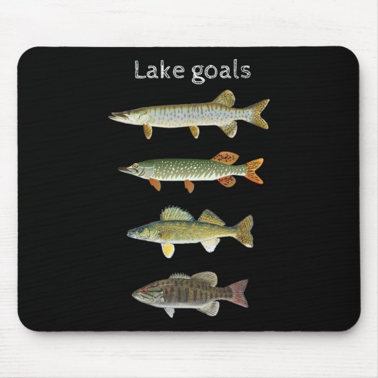 Lake Goals Fishing Musky Pike Walleye Small Mouth  Muismat (Voorkant)