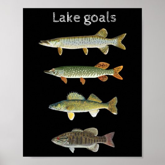 Lake Goals Fishing Musky Pike Walleye Small Mouth  Poster (Voorkant)