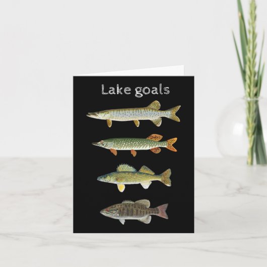 Lake Goals Vist Musky Pike Walleye Small Mouth Kaart (Voorkant)