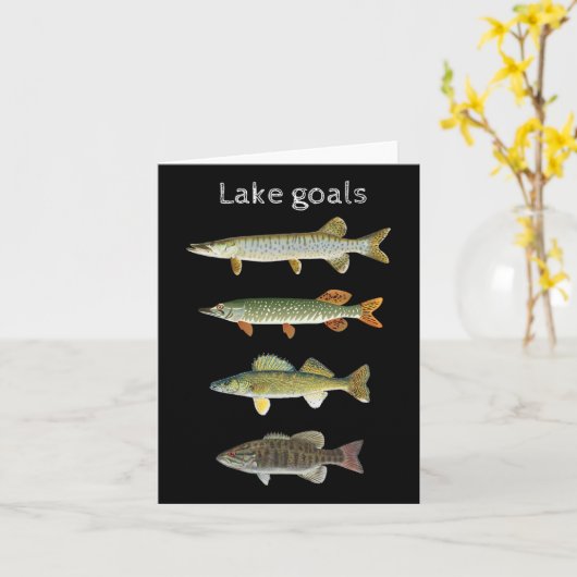 Lake Goals Vist Musky Pike Walleye Small Mouth Kaart (Gele Bloem)