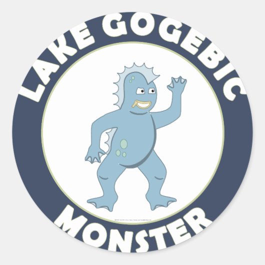Lake Gogebic Monster Ronde Sticker (Voorkant)