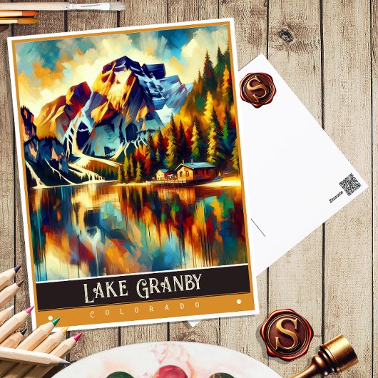 Lake Granby, Colorado | schilderij Briefkaart