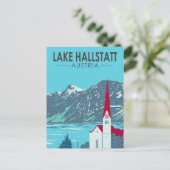 Lake Hallstatt Oostenrijk Reizen Kunst Vintage Briefkaart (Staand voorkant)