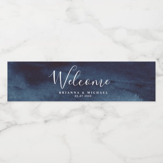 Lake Harbor Diepe bruiloft | Waterfles Etiket (Enkel label)