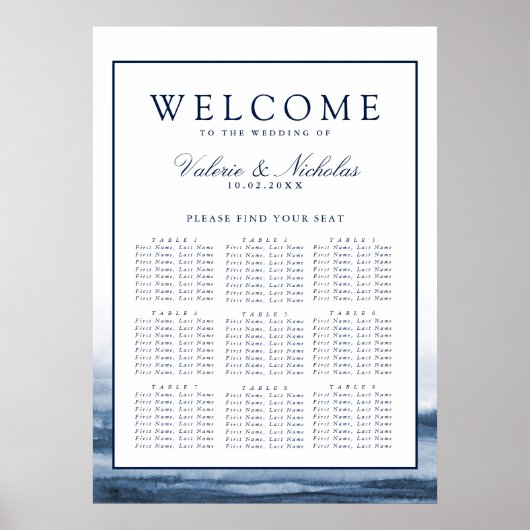 Lake Harbor Fog Wedding | 9 Tabel | Zitschaart Poster (Voorkant)