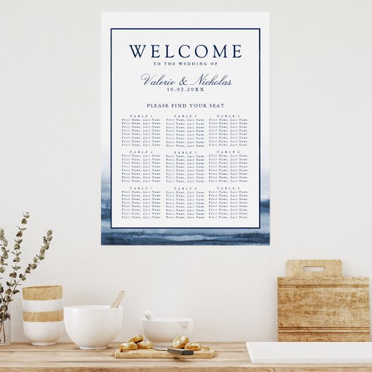 Lake Harbor Fog Wedding | 9 Tabel | Zitschaart Poster (Keuken)