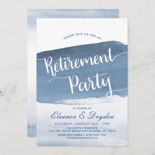 Lake Harbor Mist | Uitnodiging voor afscheidsparty (Voorkant / Achterkant)