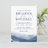 Lake Harbor Ochtend bruiloft uitnodiging (Staand voorkant)