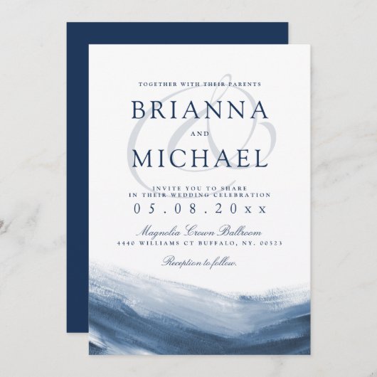 Lake Harbor Ochtend bruiloft uitnodiging (Voorkant / Achterkant)